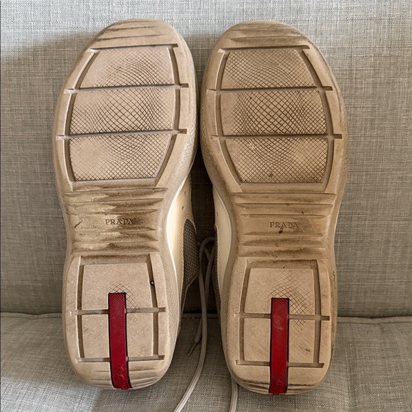 Prada Women’s America’s Cup Sneakers - Off White/Grey Size 40/10 - Picture 9 of 9